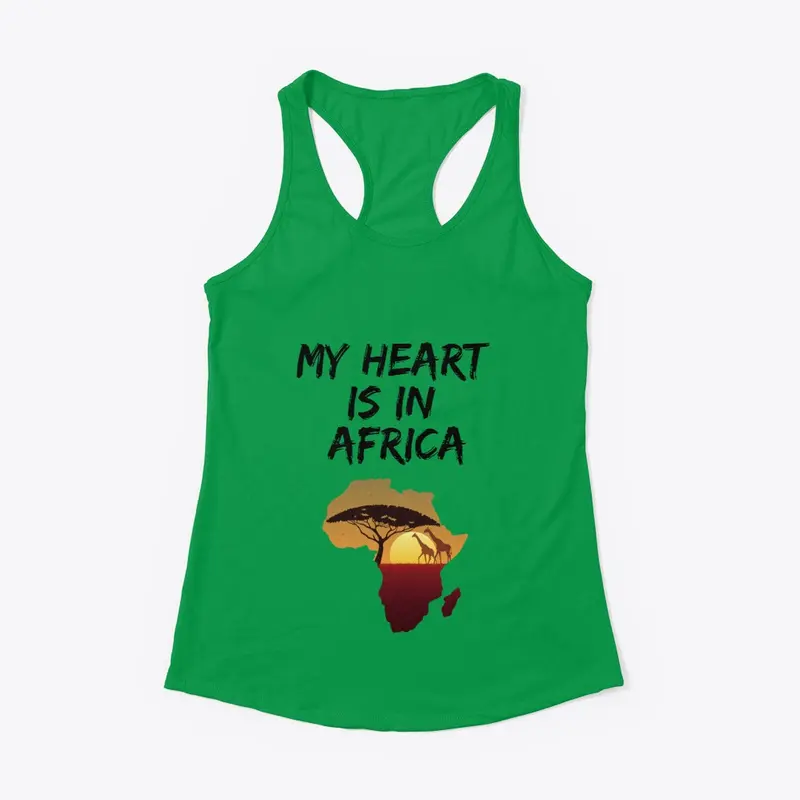 My Heart is in Africa Women's Racerback 